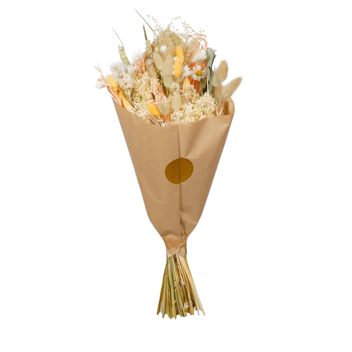 Fleurs séchées - Bouquet champêtre exclusif - Pêche - Best-seller mariage: Moyen