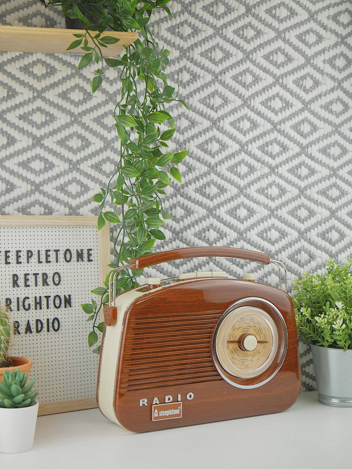 Radio Brighton classique style vintage FM/MW/LW avec Bluetooth: Bleu d'oeuf de canard