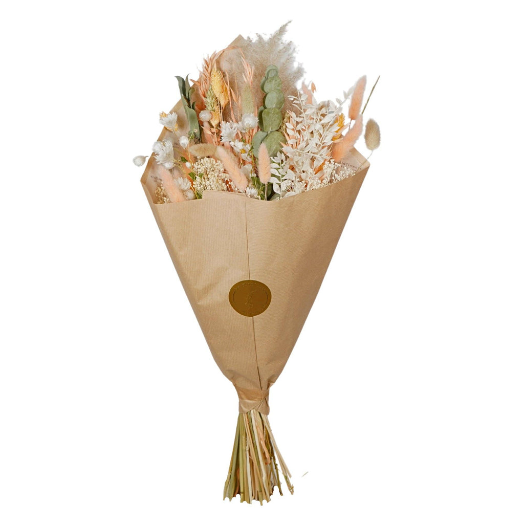 Fleurs séchées - Bouquet champêtre exclusif - Pêche - Best-seller mariage: Moyen