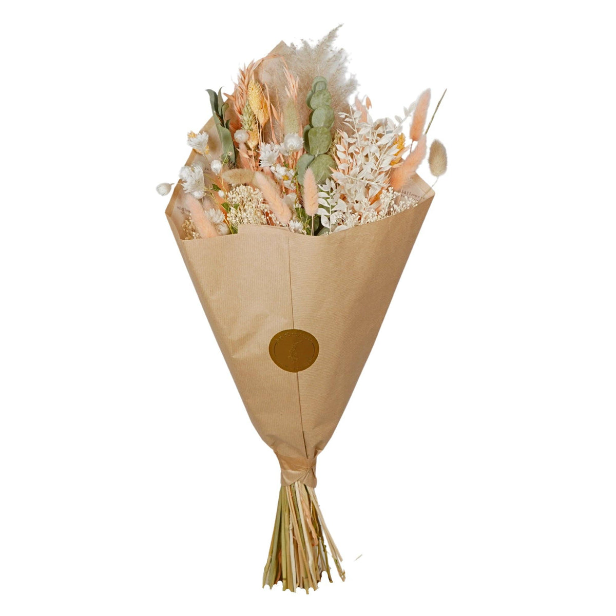 Fleurs séchées - Bouquet champêtre exclusif - Pêche - Best-seller mariage: Moyen