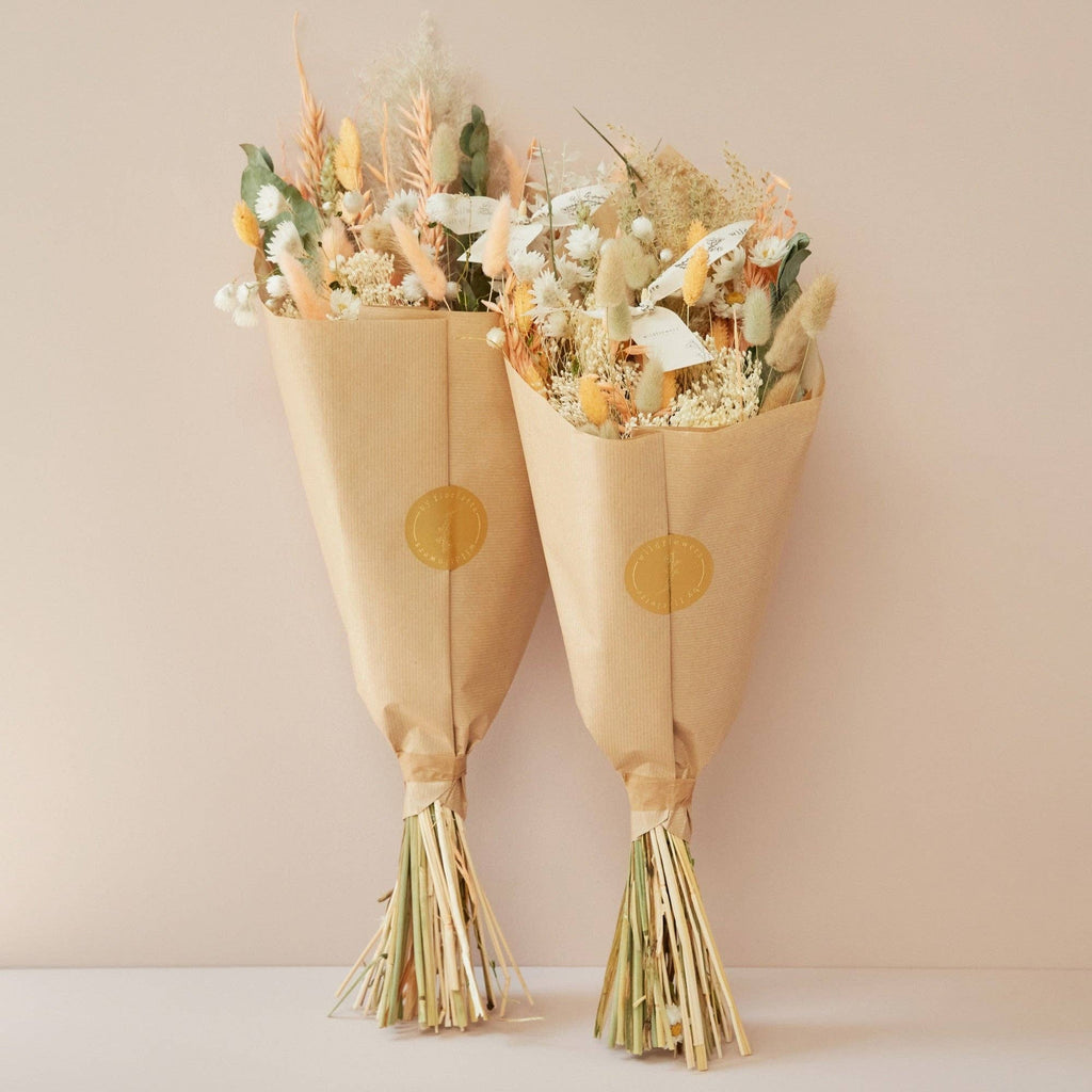 Fleurs séchées - Bouquet champêtre exclusif - Pêche - Best-seller mariage: Moyen